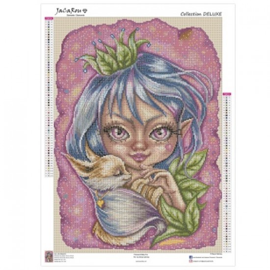 TOILE DIAMANT / PRINCESSE ET BEBE RENARD
