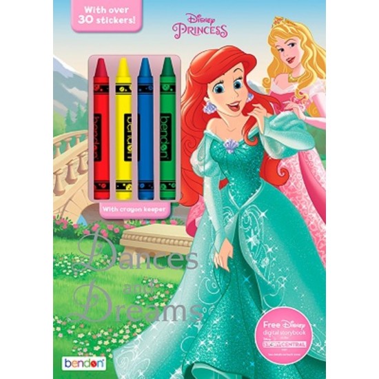 COLORIAGE PRINCESSES AVEC CRAIES ET AUTOCOLLANTS