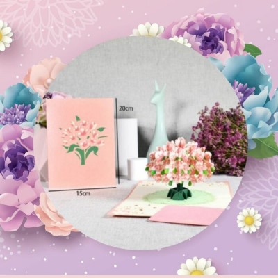 Carte de vœux - FLEURS de CERISIERS - POP UP 3D