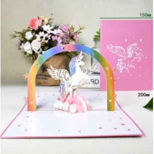 Carte de vœux - LICORNE - POP UP 3D