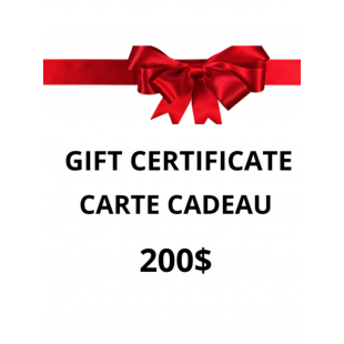   Certificat carte Cadeau - 200$ - O SI NATUREL 