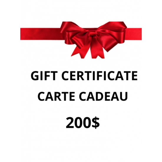   Certificat Cadeau - 200$ - O SI NATUREL -  EssenCiel