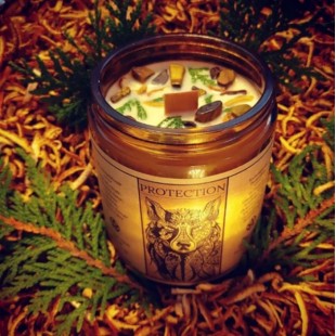 Bougie d'Intention de Protection - Herbes &...