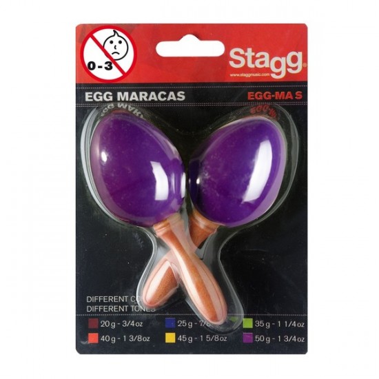 Maracas en forme d'oeuf mauve STAGG