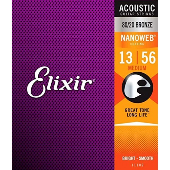 Cordes pour acoustique NanoWeb 13-56 Medium ELIXIR