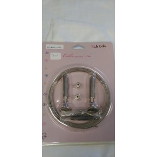 Tringle cable en acier 5m -argent