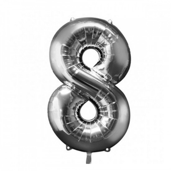 Ballon en aluminium, chiffre 8