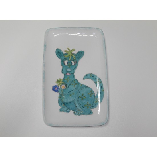 Porcelaine peint à la main - Dragon turquoise
