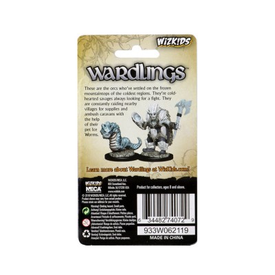 Wardlings RPG Figure Painted : Ice Orc AND Ice Worm