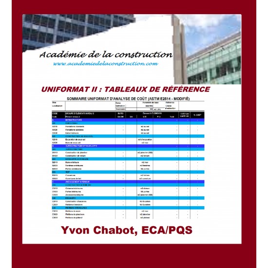 UNIFORMAT II - Tableau de référence (version papier)