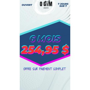 Abonnement accès gym 6 mois - Promo automne 2026