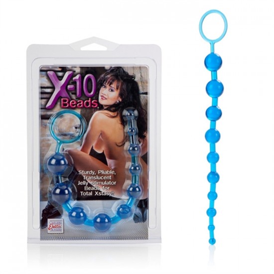 Plug anal X-10 BEADS BLEU