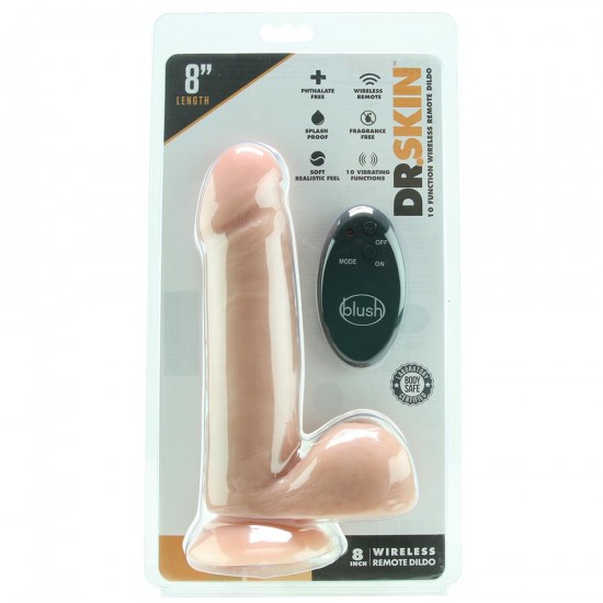 Dildo  Gode ​​vibrant sans fil Dr. Skin, 8 po, beige