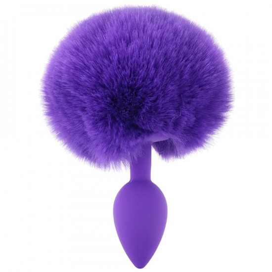 Plug anal en silicone pour débutant Bunny Tail en violet