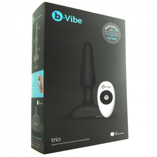 Plug anal Prise vibrante Trio Remote en noir