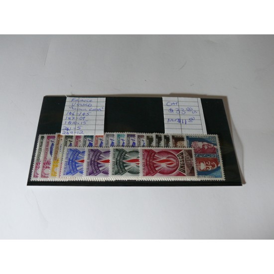 SÉRIES DE TIMBRES DE FRANCE ''UNESCO''/UNESCO FRANCE STAMPS SETS/ SC 1ø5/6/7-9/1ø10-15/2ø1-5/2ø9-12,NC,MH,*