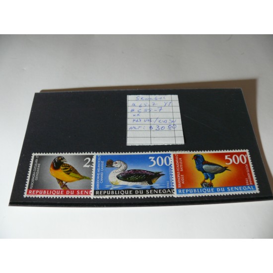 TIMBRES SÉNÉGAL,SENEGAL STAMPS,SC #C55-7/YT 65-67,FIN DE SÉRIE,END OF SET,VALEUR CLÉS,KEYS VALUES,NSC,MNH/**