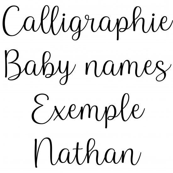 Calligraphie "Baby names"