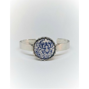 Bracelet SYMBOLE-damask bleu