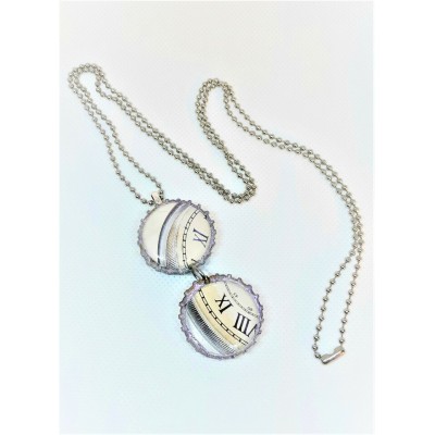 Collier SYMBOLE-duo horloge antique