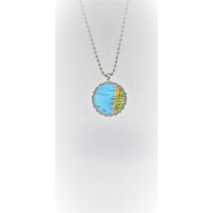 Collier SYMBOLE-carte du Chili
