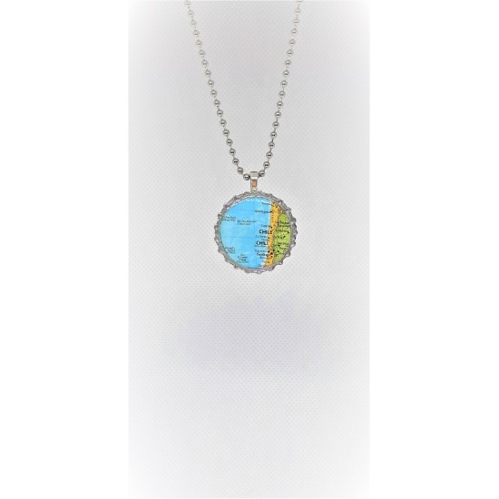 Collier SYMBOLE-carte du Chili