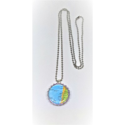 Collier SYMBOLE-carte du Chili