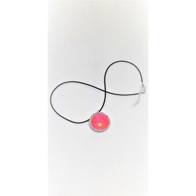Collier SYMBOLE- gerbera rose