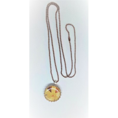 Collier SYMBOLE- orchidée blanche