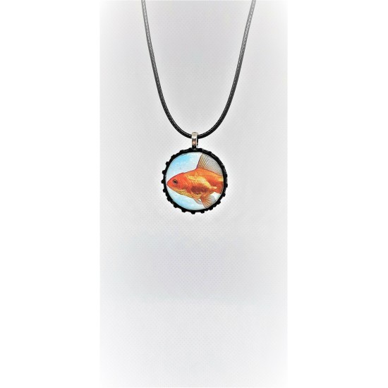 Collier SYMBOLE- poisson rouge