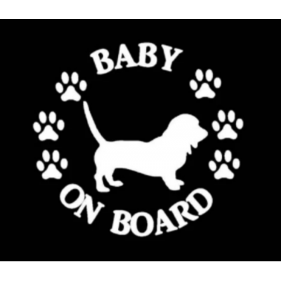 Autocollant Baby Basset on Board