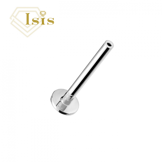 Tige Push pin de labret en Or blanc 14k 16g/6mm