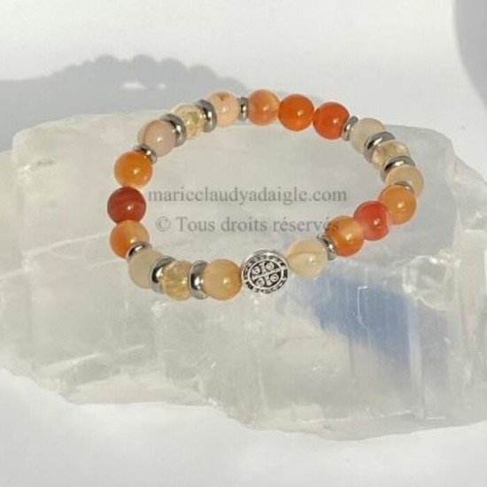 Bracelet cornaline et citrine