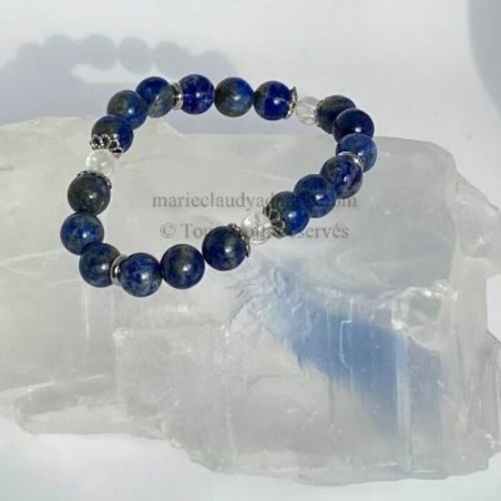 Bracelet lapis lazuli et quartz clair