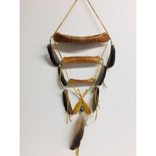Canot en écorce triple plumes 