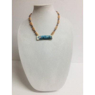 Collier amérindien aigle bleu