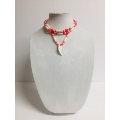 Collier amérindien avec os d'ours authentique
