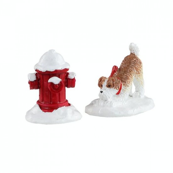 Accessoire Borne fontaine avec neige et chien #...