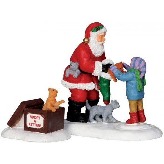 Figurines Père Noël et chatons # 22045