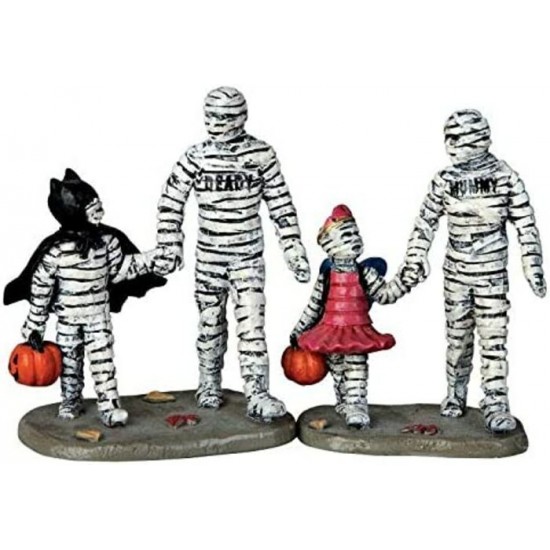 Figurines Famille squelette passant Halloween #...