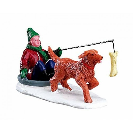 Figurines Garçon tiré par un chien # 32135