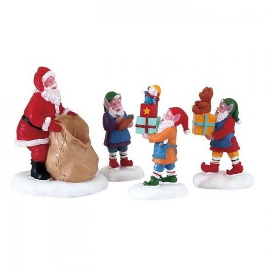 Figurines Père Noël avec ses lutins # 72553