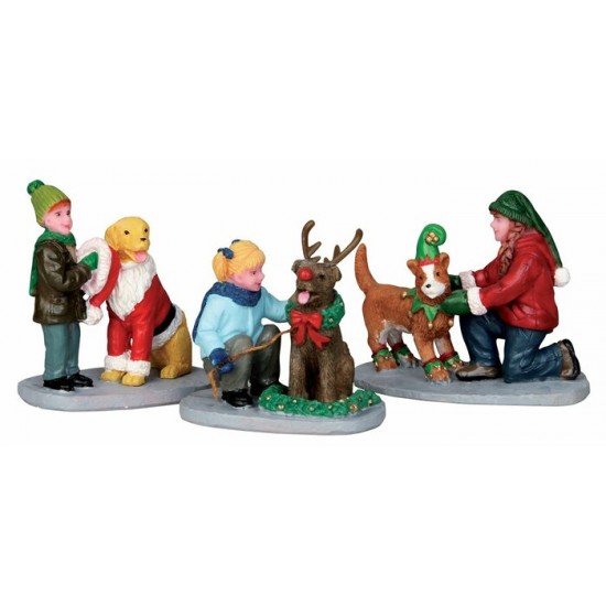 Figurines Habillage de Chien de Noël par les...