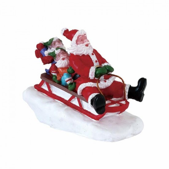 Figurines Glissade du Père Noel avec lutin #...