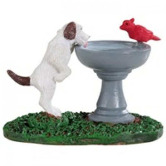 Accessoire Chien buvant dans une fontaine # 94535