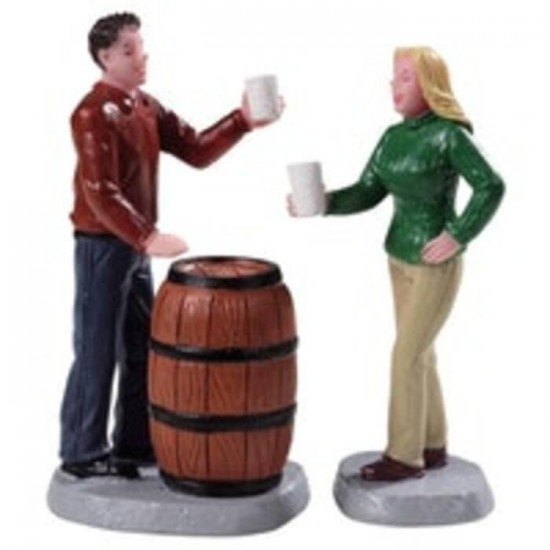 Figurines Homme et Femme avec baril de bière # ...