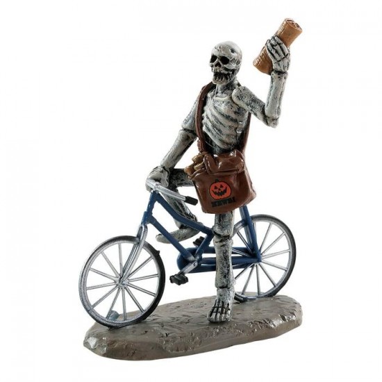 Figurines Squelette passant le journal à vélo #...