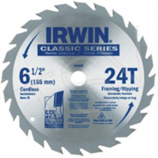 Lame de scie ronde 6'' 1/2 de Irwin 24T (pqt de 5)