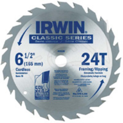 Lame de scie ronde 6'' 1/2 de Irwin 24T (pqt de 5)