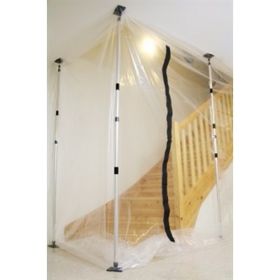 Système complet de protection de poussière avec rail pour plafond 